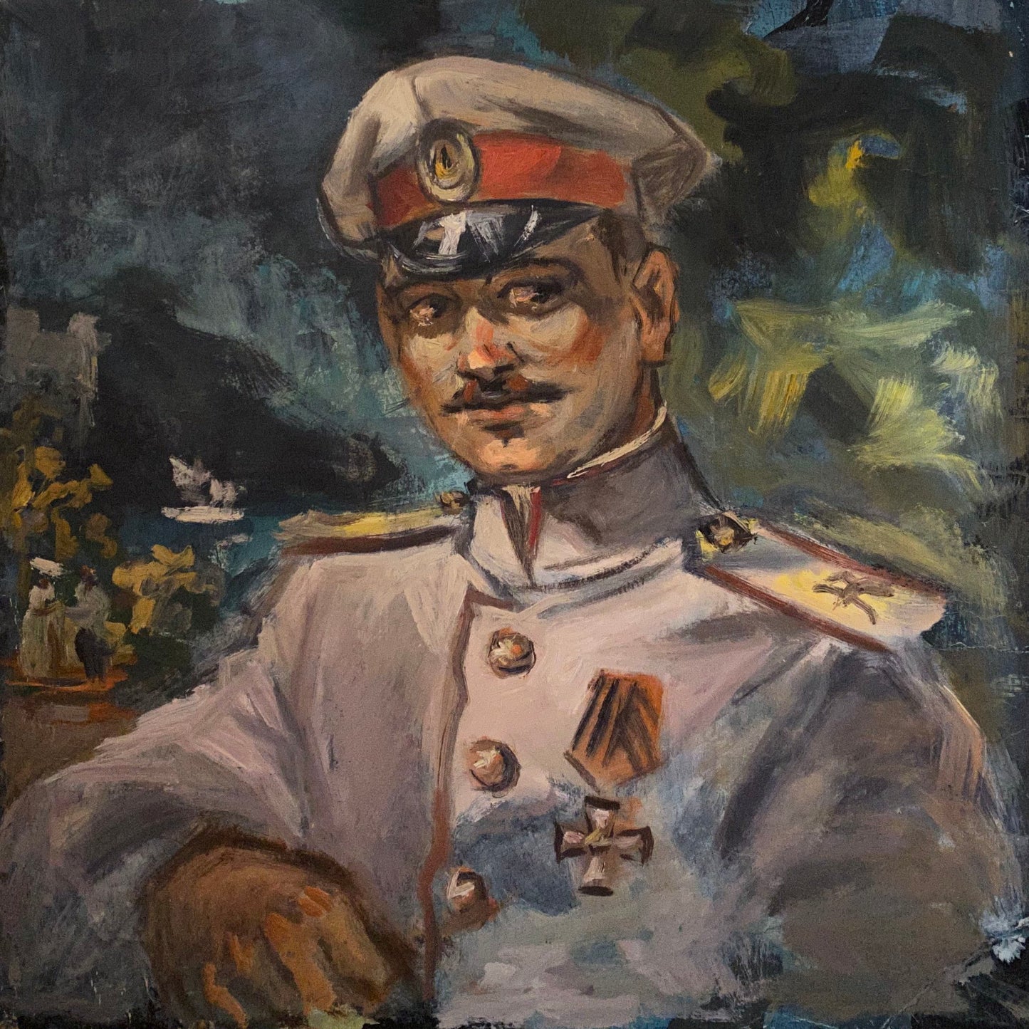 Oil painting Hero of Port Arthur Alexander Arkadievich Litvinov