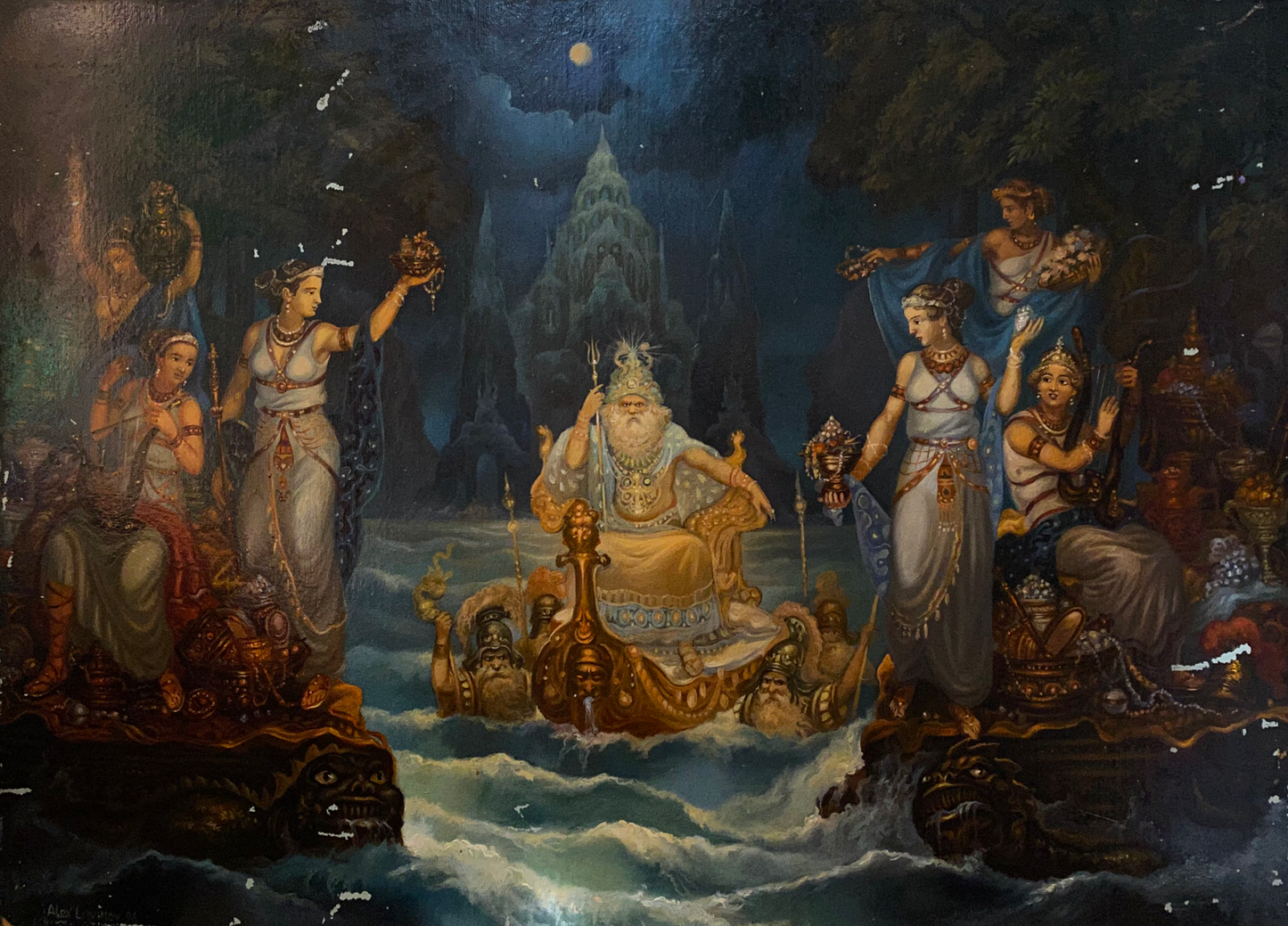 Oil painting Gifts to Poseidon Alexander Arkadievich Litvinov