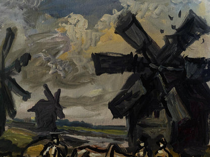 Oil painting Wind turbines Alexander Arkadievich Litvinov