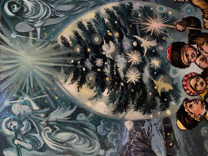 Oil painting Christmas Alexander Arkadievich Litvinov