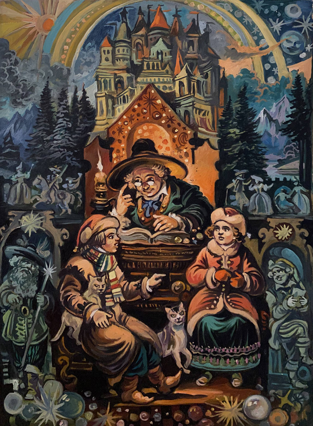 Oil painting Fairy tale Alexander Arkadievich Litvinov