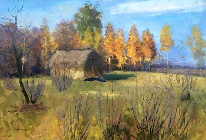 Oil painting Autumn landscape Tsyupka Ivan Kirillovich