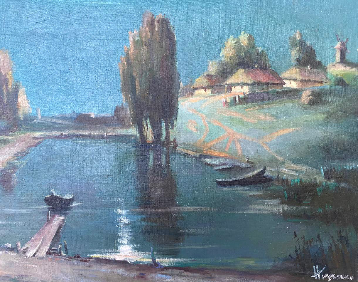 Nestor Mitrofanovich Kizenko's oil painting depicts a summer night