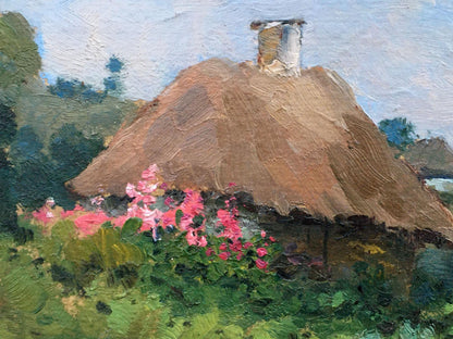 Oil painting Lonely woman's hut Tsyupka Ivan Kirillovich