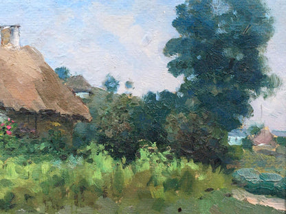 Oil painting Lonely woman's hut Tsyupka Ivan Kirillovich