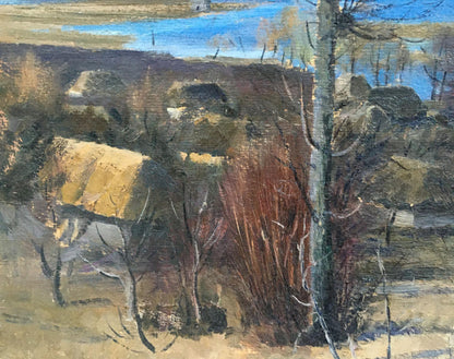 Oil painting Overlooking the village Tsyupka Ivan Kirillovich