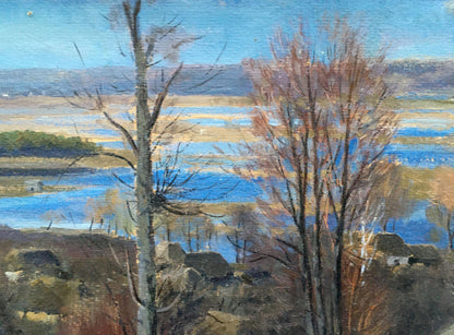 Oil painting Overlooking the village Tsyupka Ivan Kirillovich