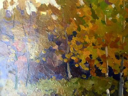 Oil painting Autumn landscape Peter Dobrev