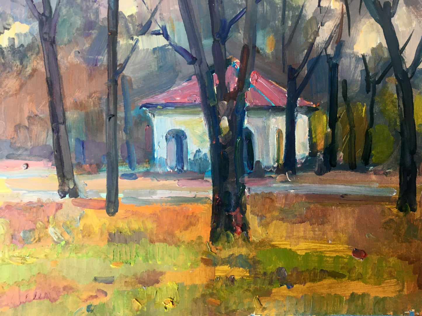 Oil painting City Park Peter Dobrev