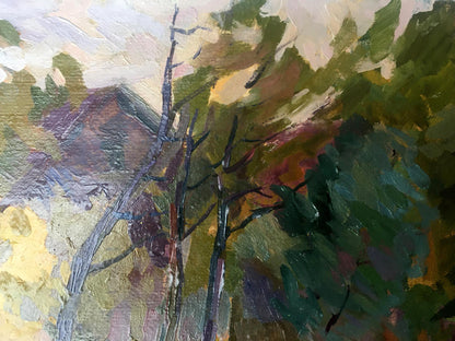 Rainfall commences in Peter Dobrev's oil painting