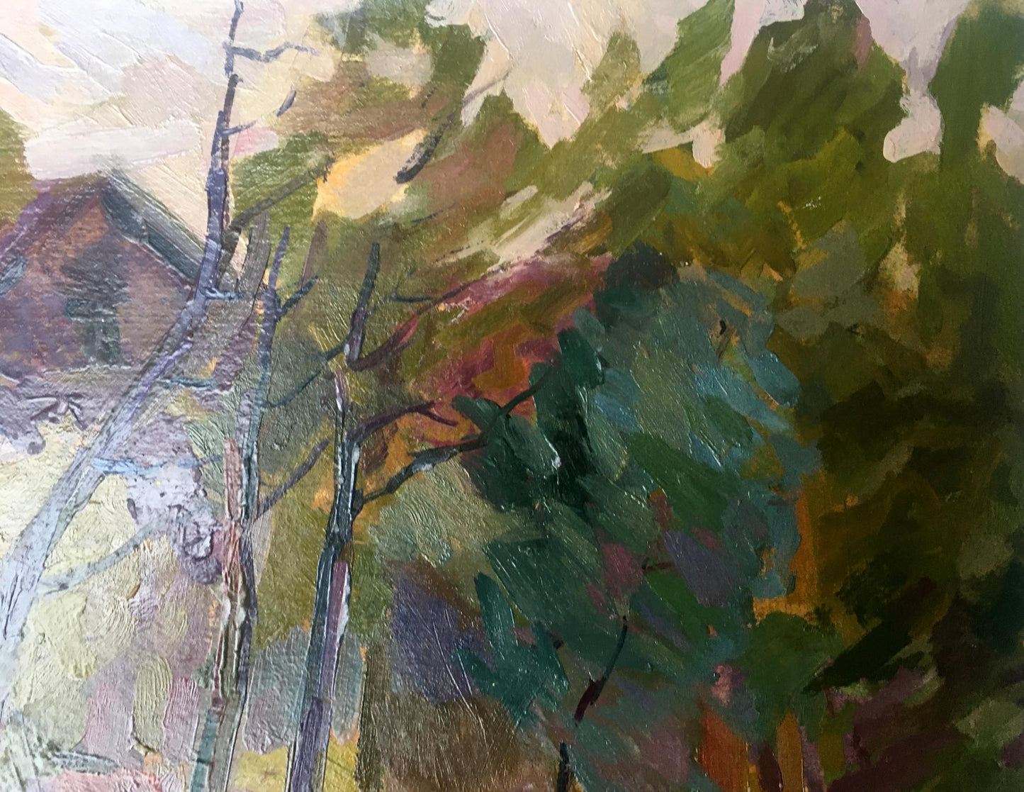 Peter Dobrev's oil painting portrays the beginning of rain