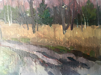 Oil painting Spring thaw Peter Dobrev