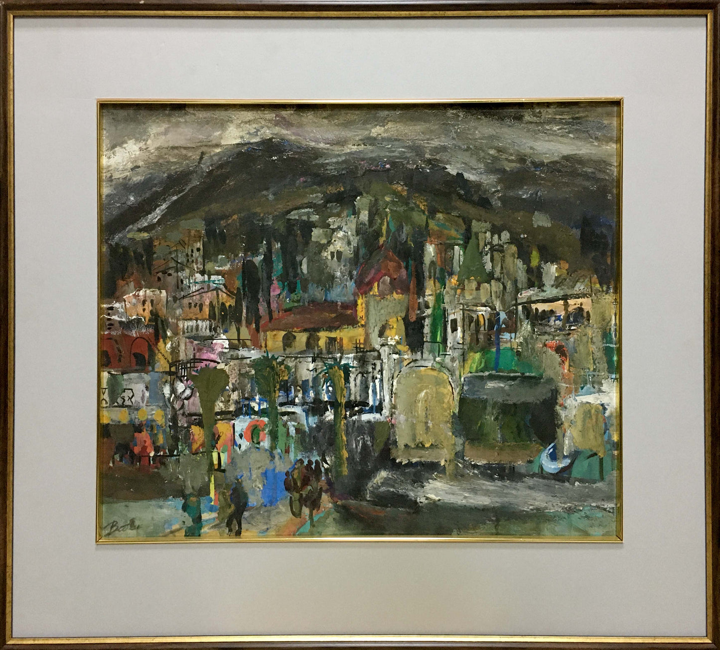 Oil painting City in abstraction Zebek Vladimir Evgenievich