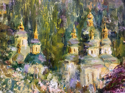 Oil painting Landscape with a church Gubsky Igor Ivanovich