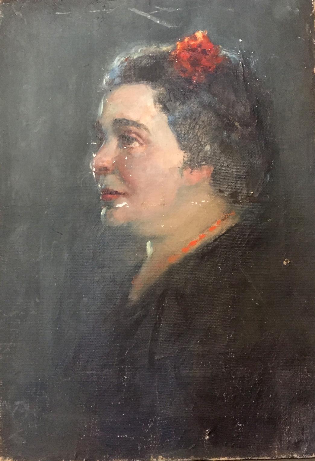Oil painting Portrait of a woman Leonid Mikhailovich Stil'