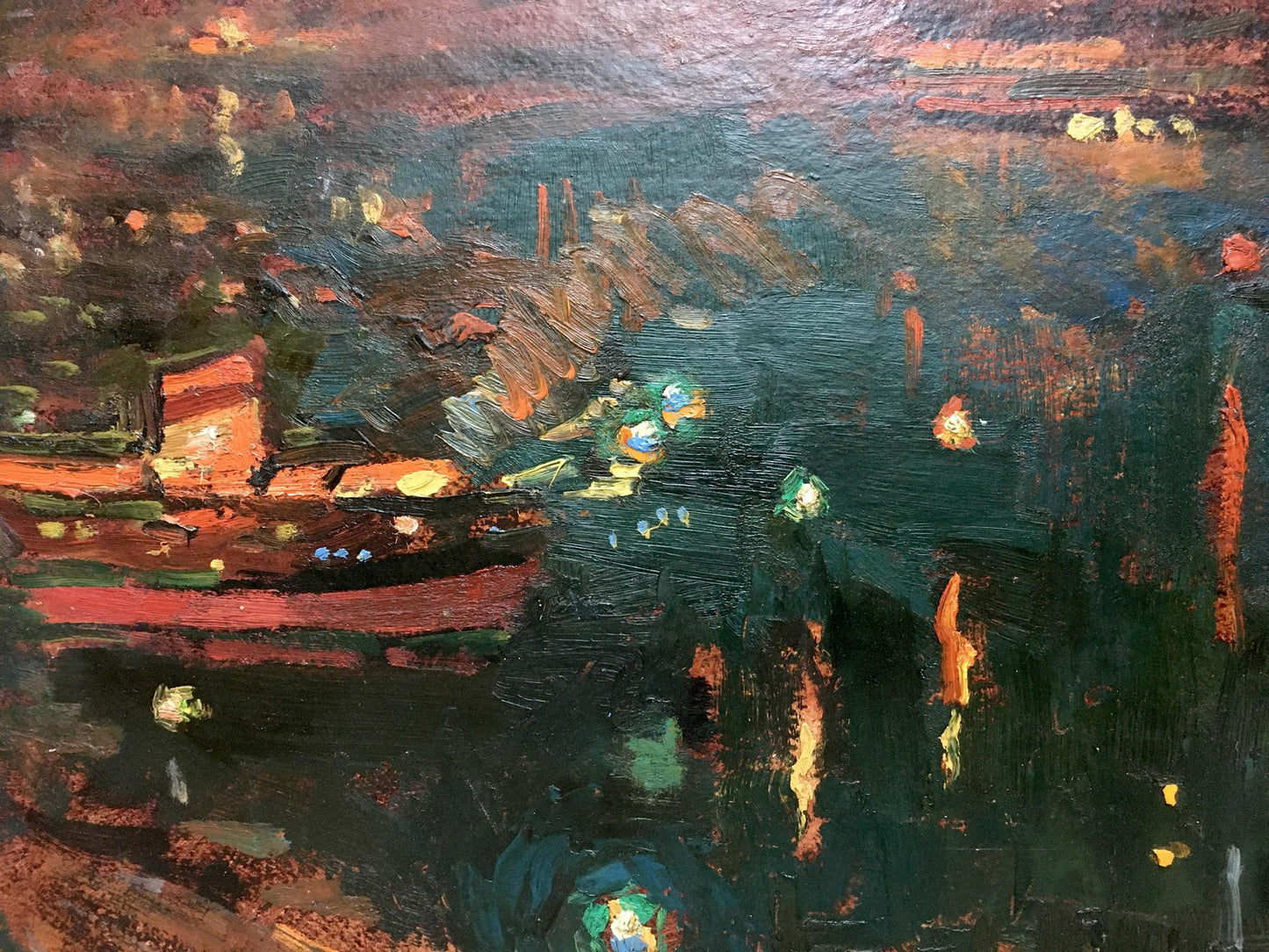 Oil painting Night port Sakhnenko Victor Ivanovich