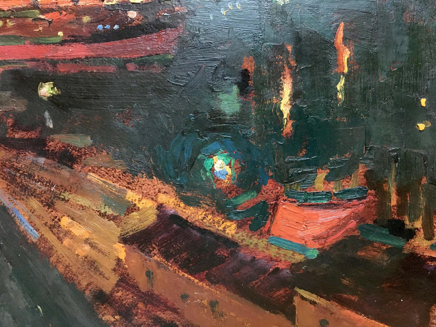 Oil painting Night port Sakhnenko Victor Ivanovich