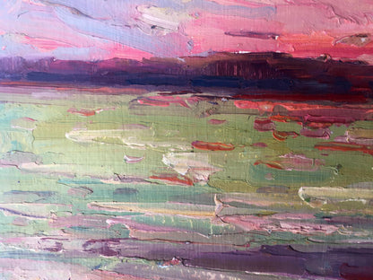 Oil painting Sunset on the sea Peter Dobrev