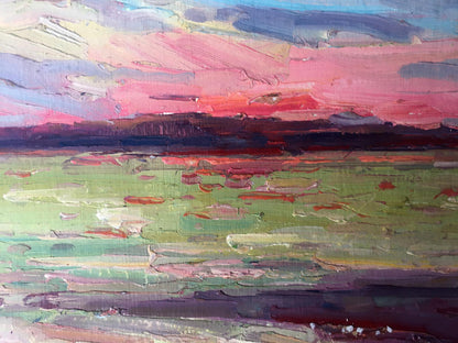 Oil painting Sunset on the sea Peter Dobrev