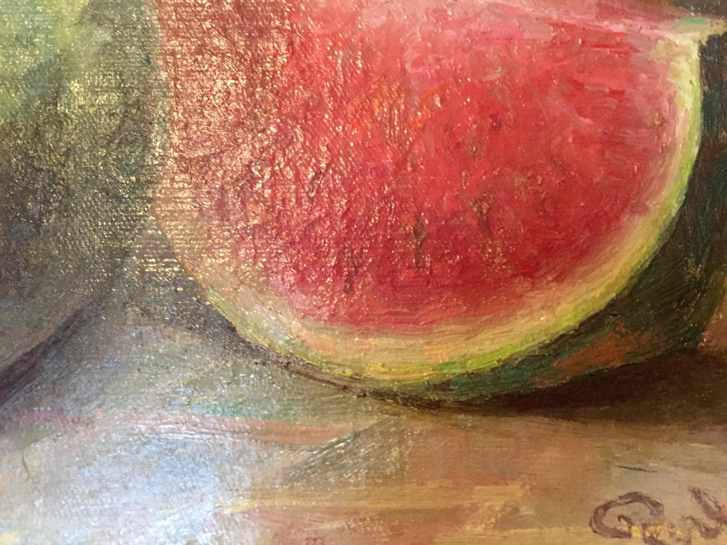 Oil painting Watermelon original picture painter