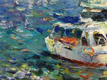 Oil painting In Port Karpov Nikolay Mikhailovich
