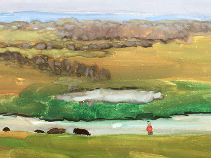 Watercolor painting By the river Tsyupka Ivan Kirillovich