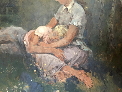 Oil painting Mother with her son Leonid Mikhailovich Stil'