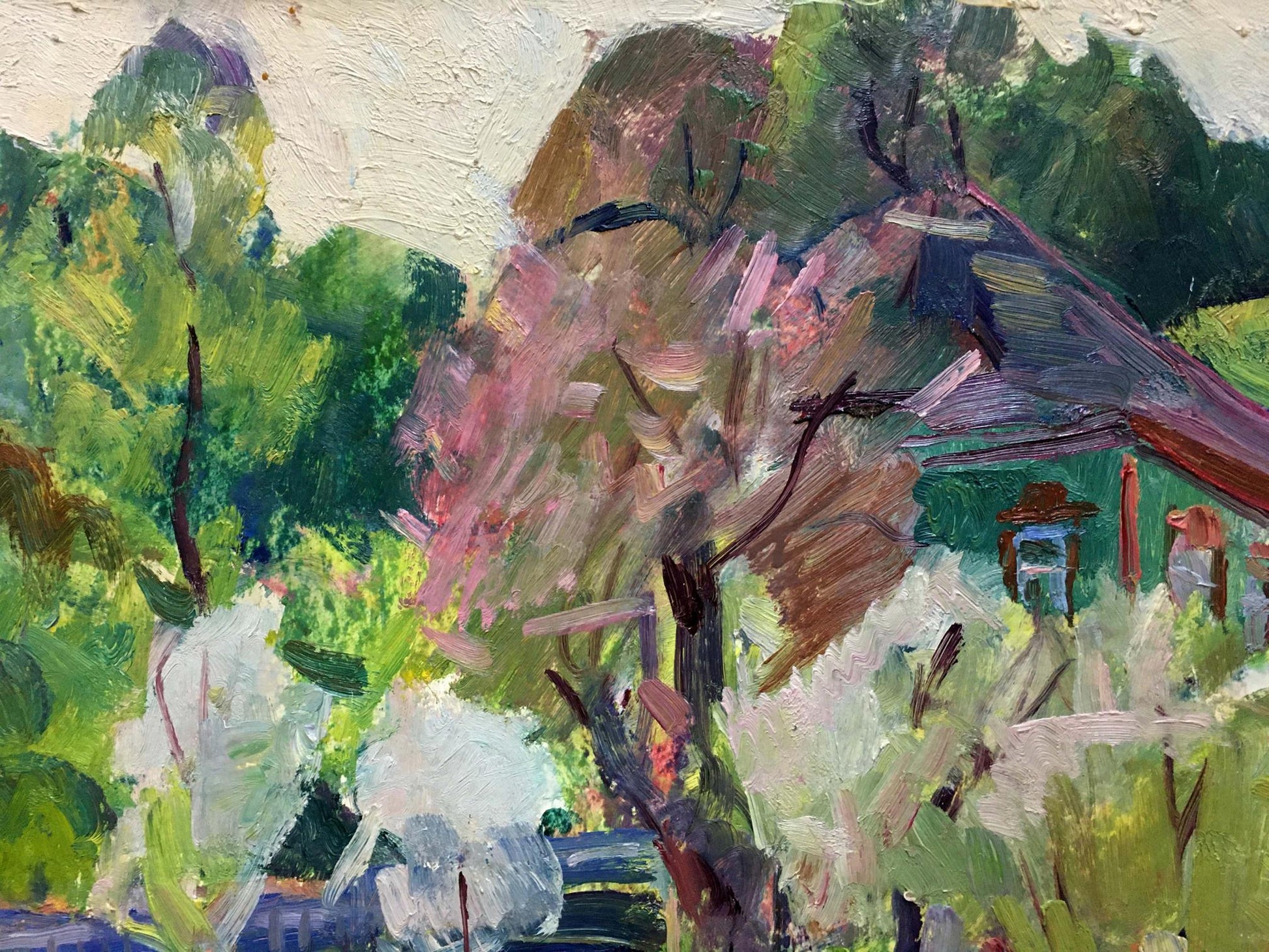 Oil painting Cottage Surrounded by Trees by Tamara Sergeevna Naumova