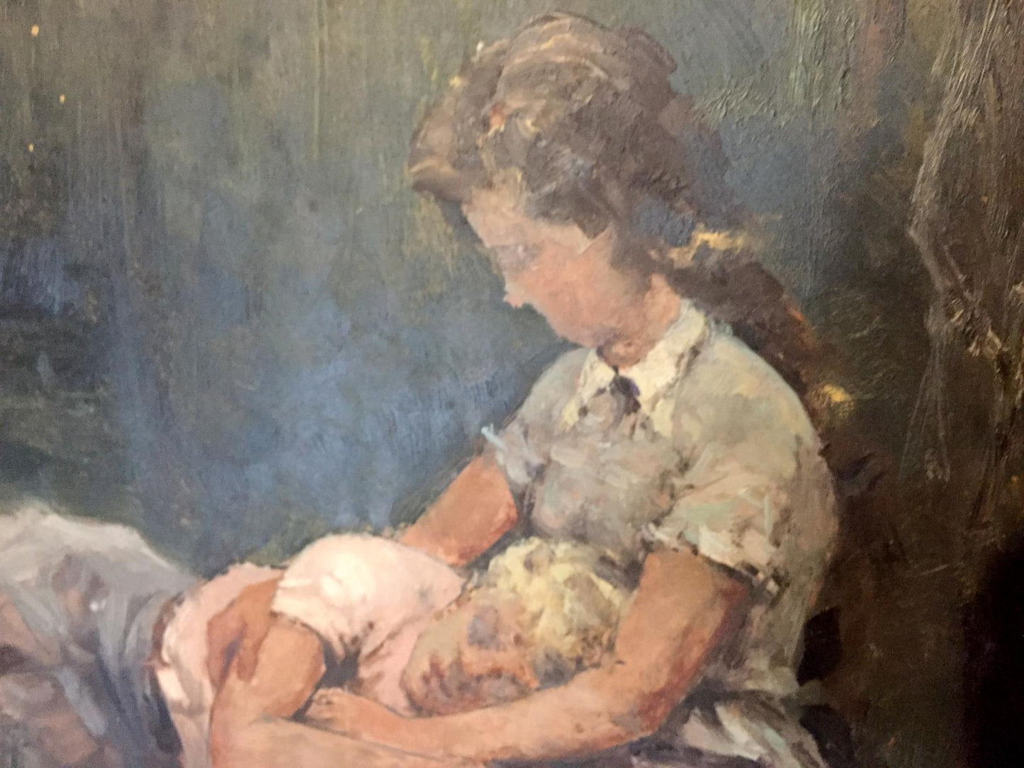 Oil painting Mother with her son Leonid Mikhailovich Stil'