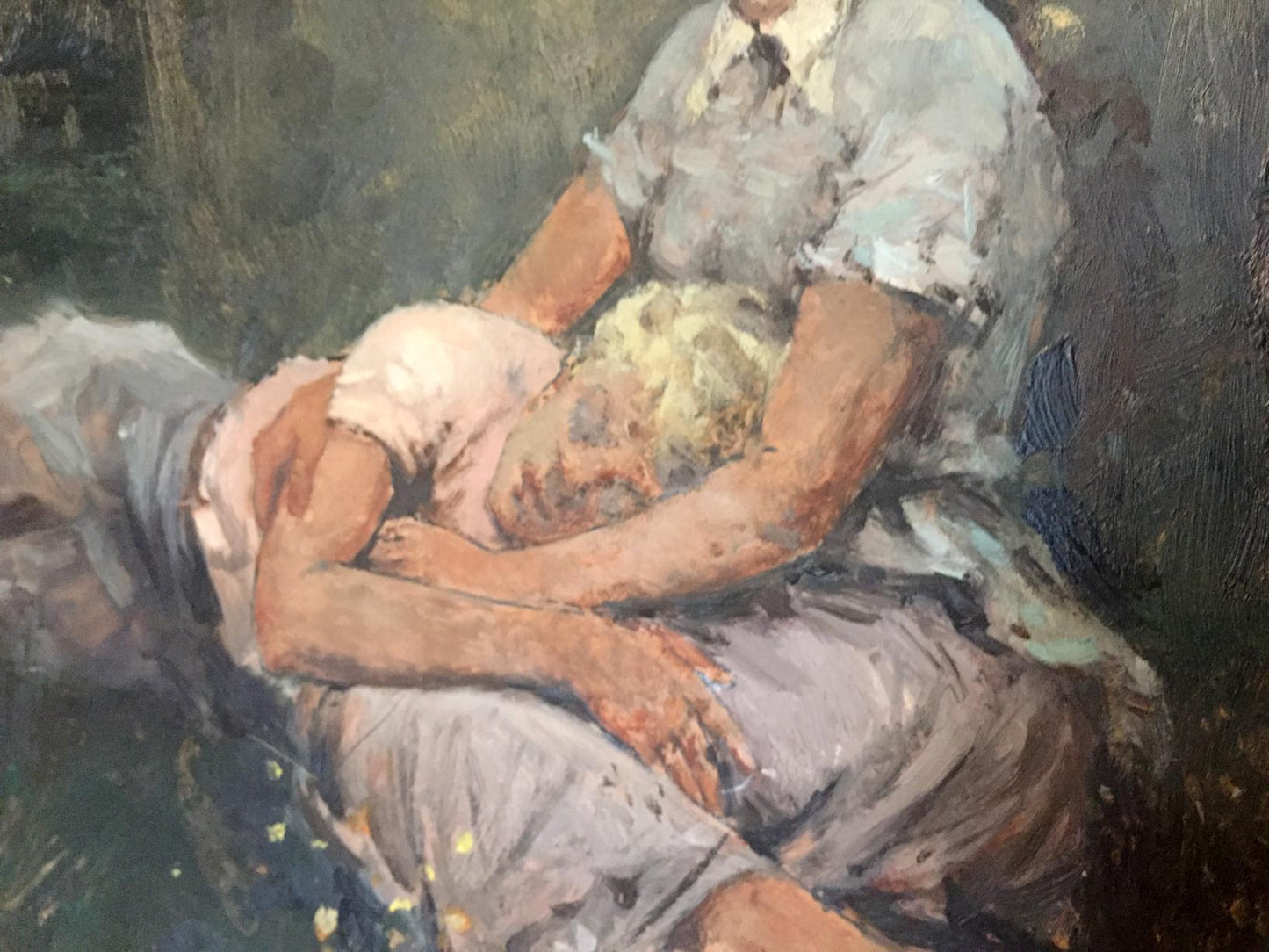 Oil painting Mother with her son Leonid Mikhailovich Stil'