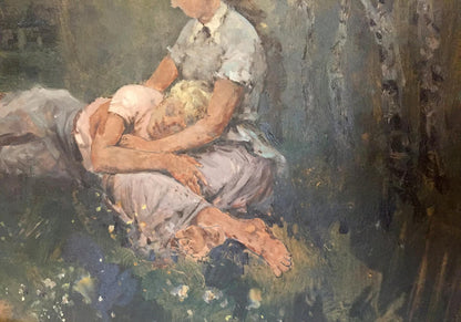 Oil painting Mother with her son Leonid Mikhailovich Stil'