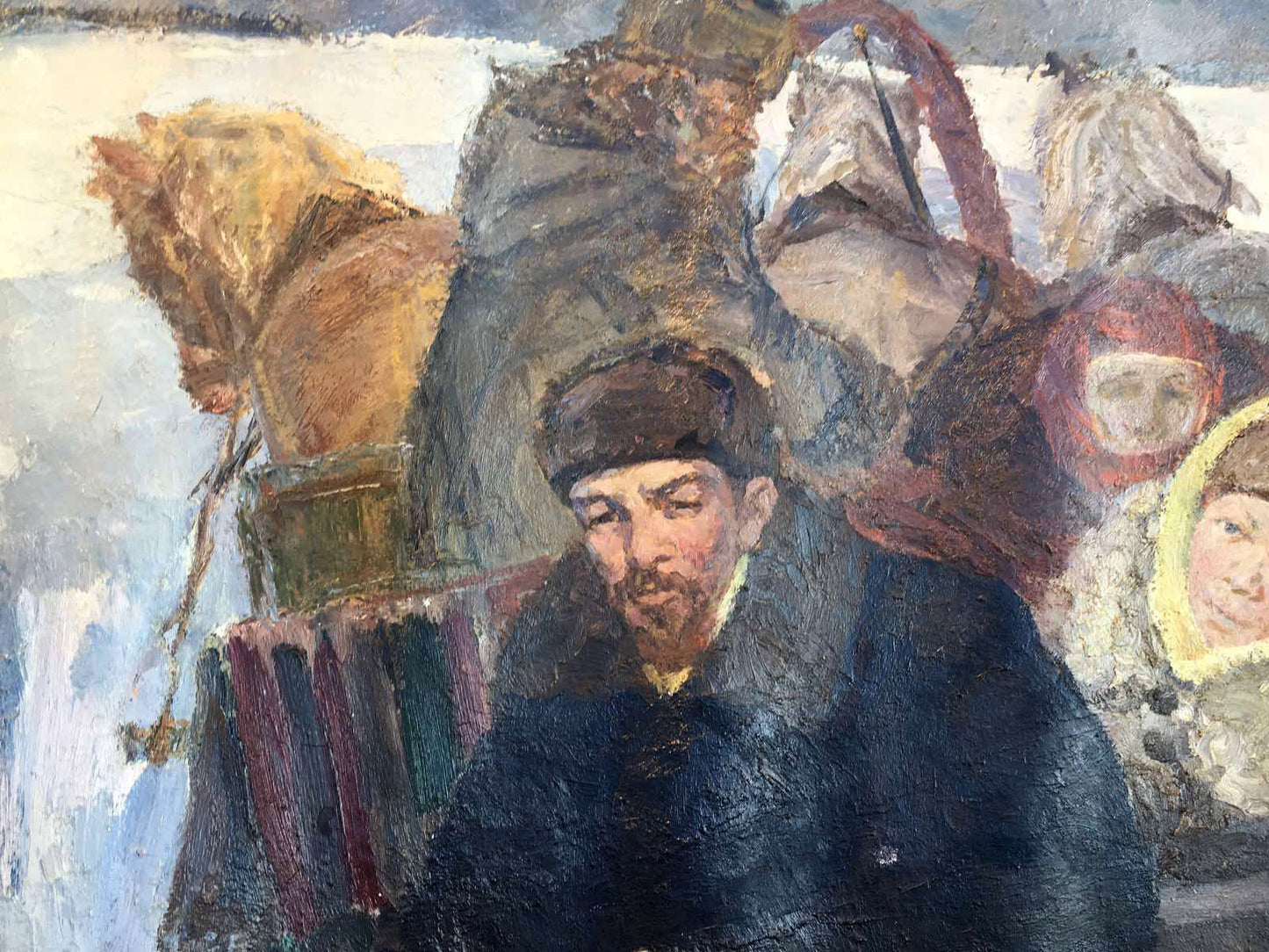 Social realism oil painting Goodbye Shusha Berkuta Kommunar Savelievich Nikolenko Alexander Vasilievich