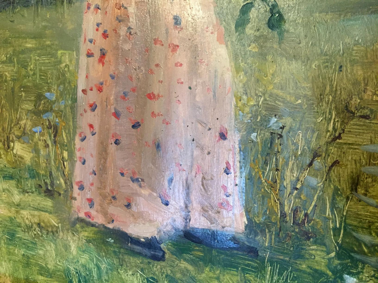 Oil painting Girl with flowers Leonid Mikhailovich Stil'