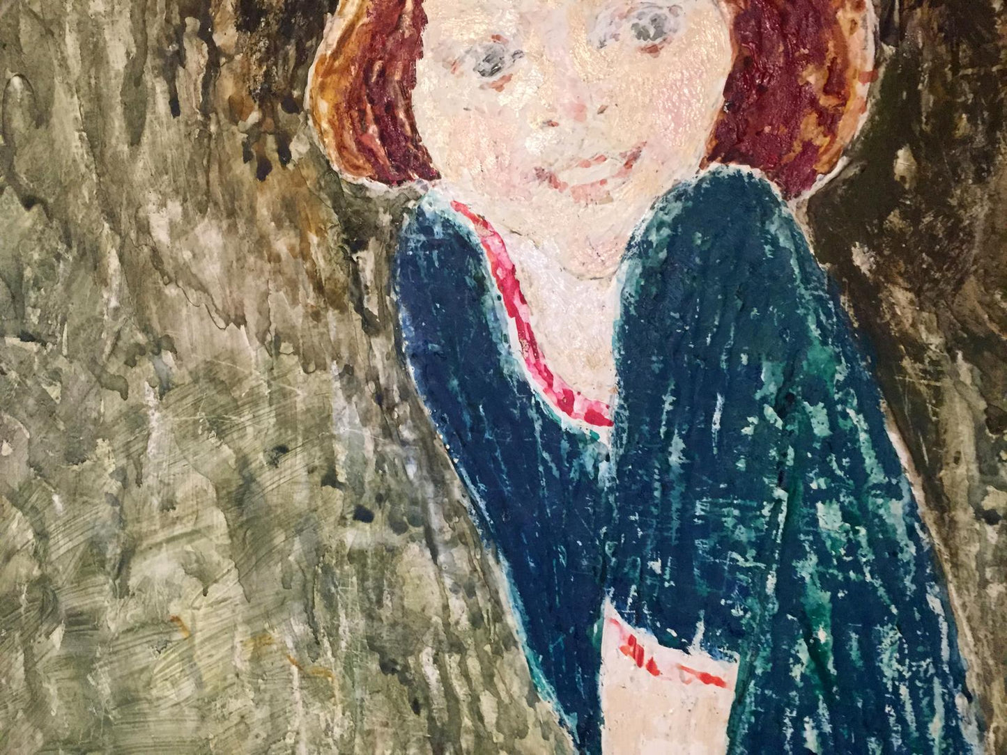 Oil painting Joyful girl