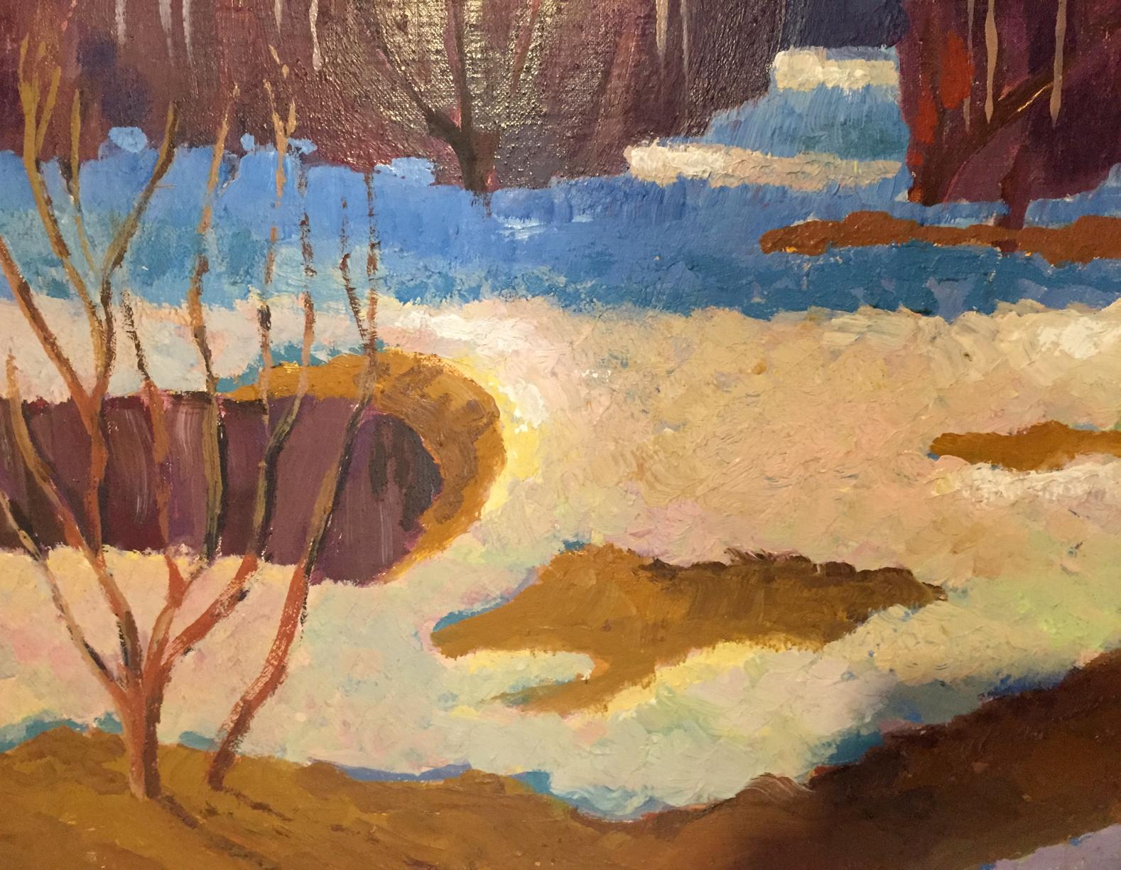 Vasily Kudrin's oil canvas depicts snow in turmoil