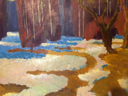 Vasily Kudrin's oil piece illustrates the swirling motion of snow