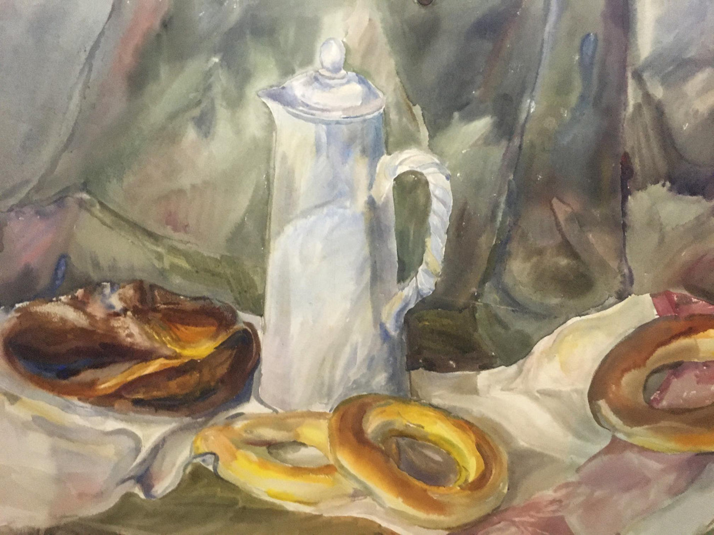 Watercolor artwork of a sweet table by Irina Palazhchenko