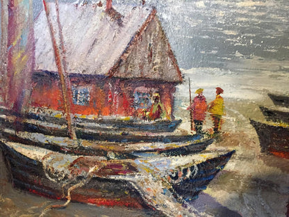 Oil painting Fishing boats Shary Anatoly Ivanovich