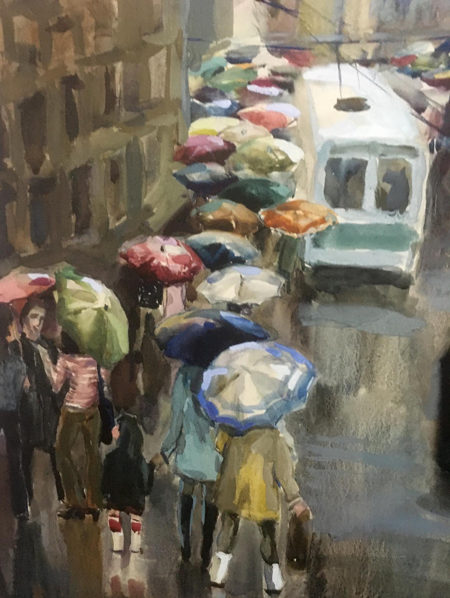 Watercolor painting Rain Palazhchenko Irina