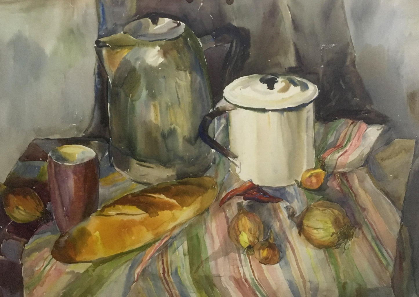 Watercolor painting Food on the table Palazhchenko Irina