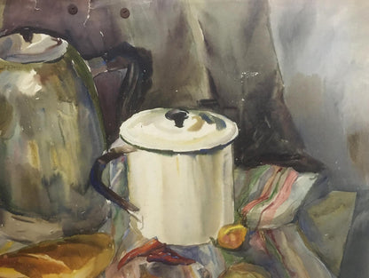 Watercolor painting Food on the table Palazhchenko Irina