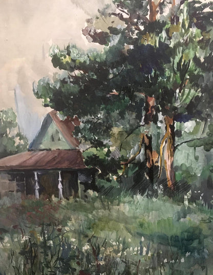 Watercolor painting House on the outskirts Palazhchenko Irina