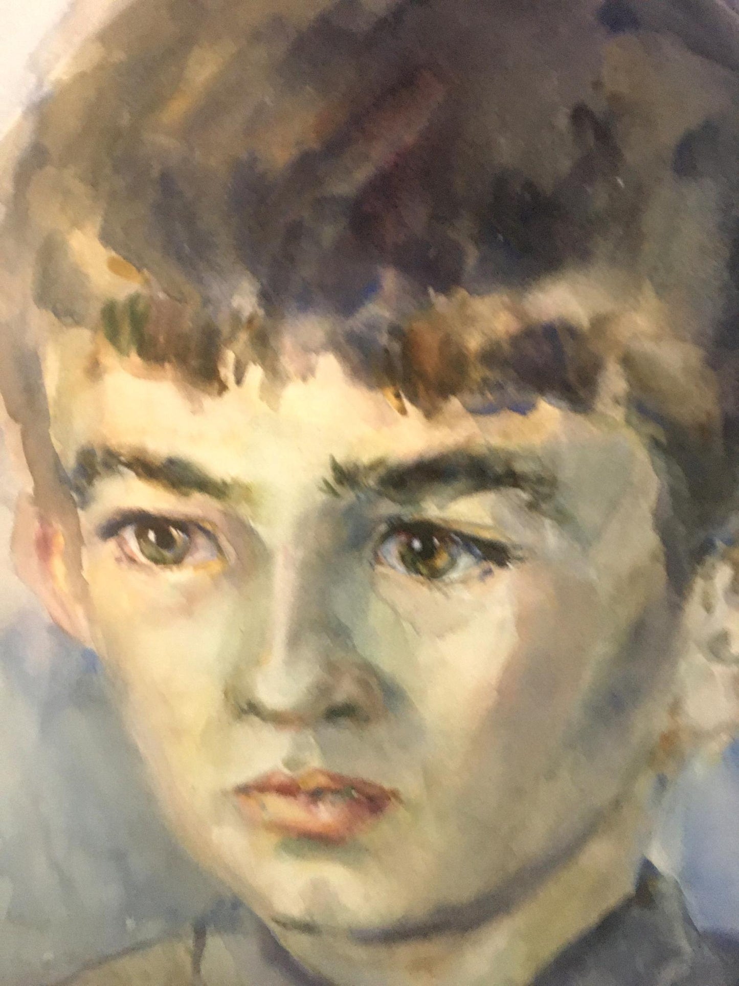 Watercolor painting Portrait of a boy Palazhchenko Irina