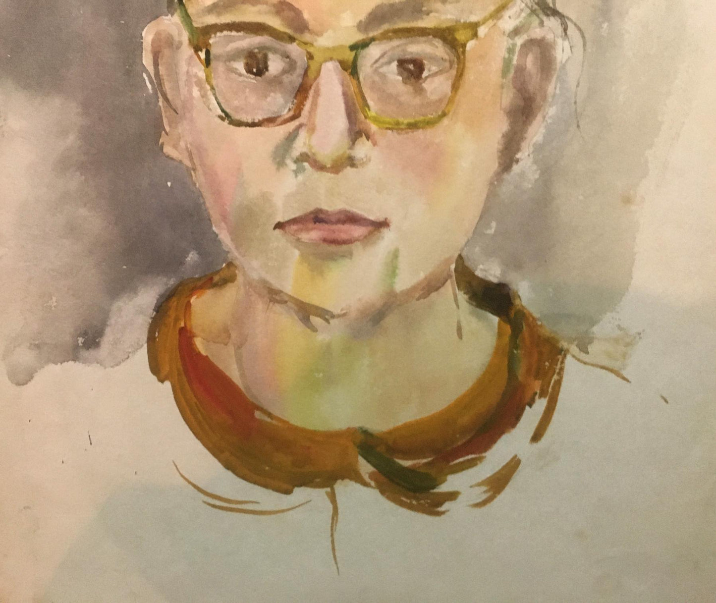Watercolor painting Portrait of a guy with glasses Irina Palazhchenko