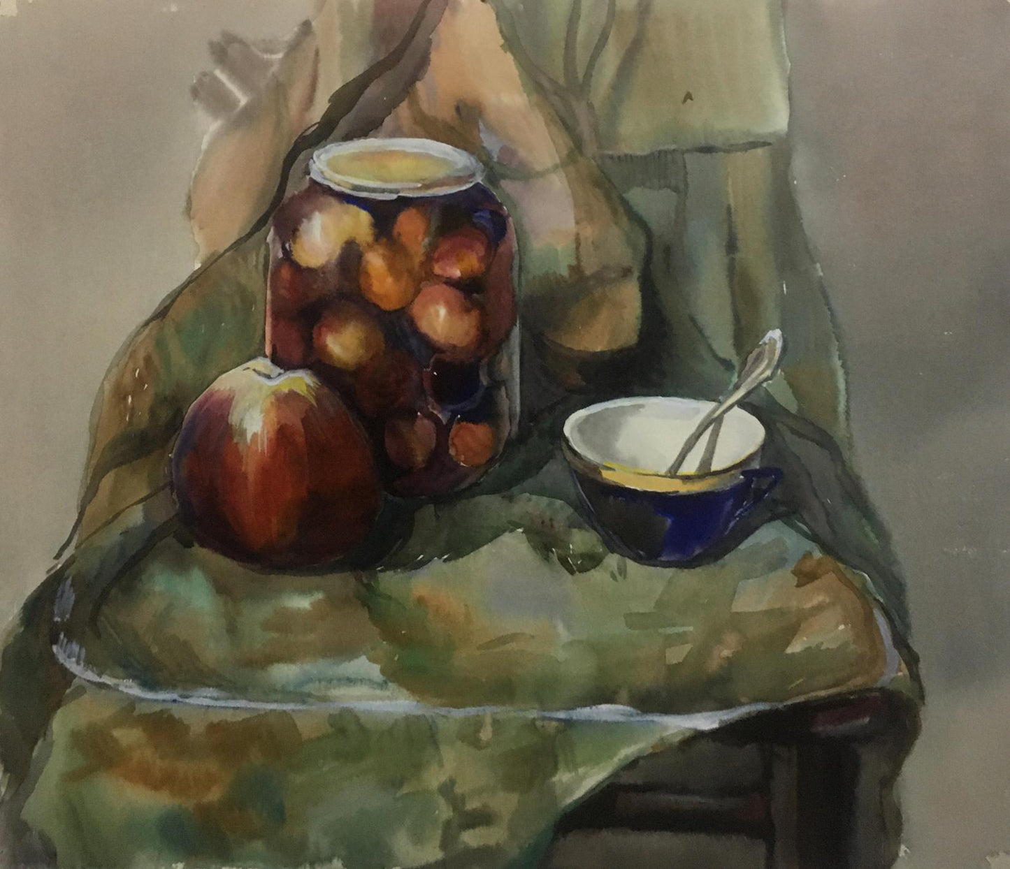 Watercolor painting Breakfast Palazhchenko Irina