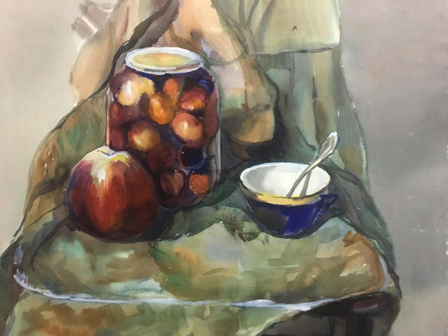 Watercolor painting Breakfast Palazhchenko Irina