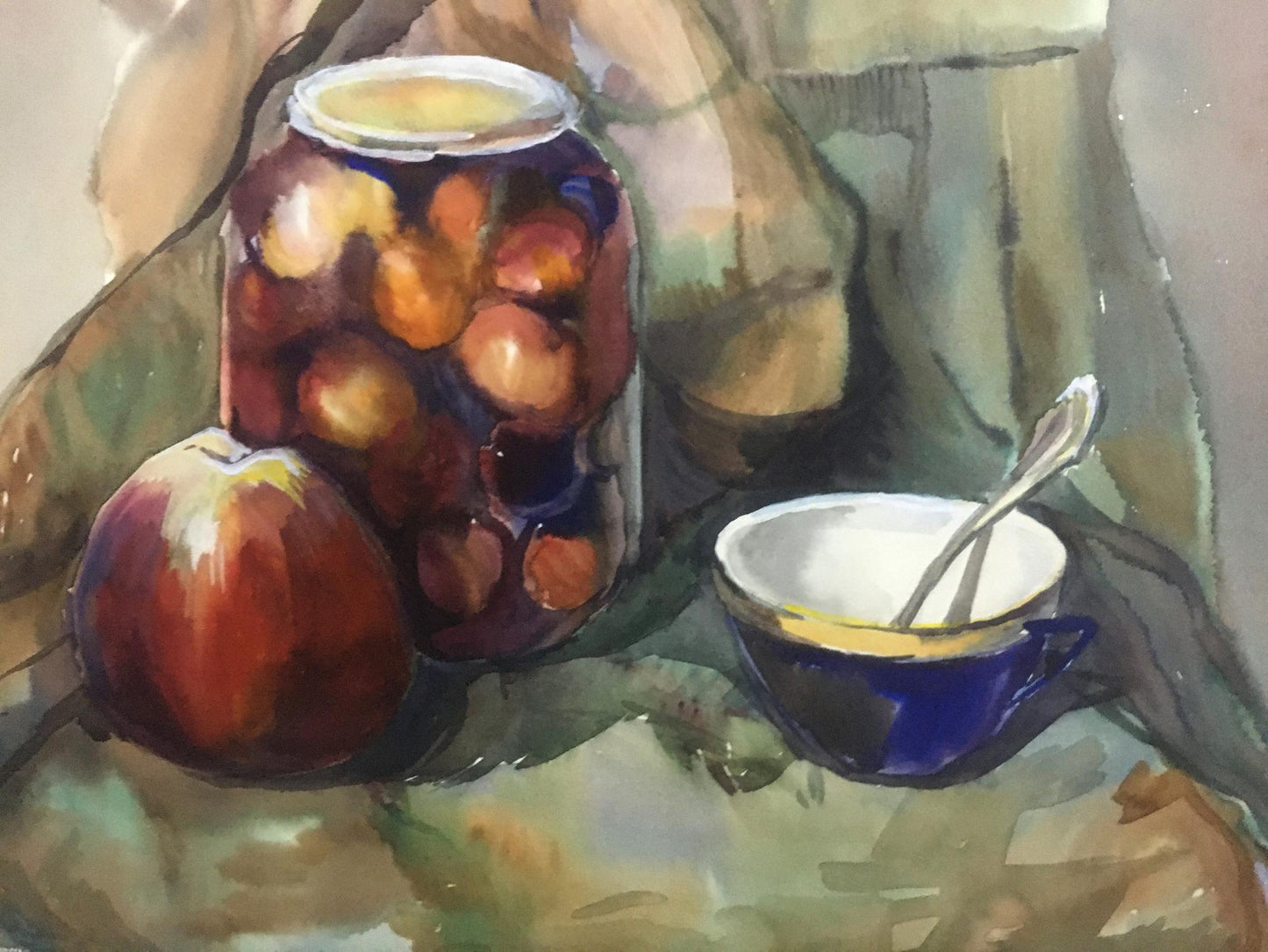 Watercolor painting Breakfast Palazhchenko Irina