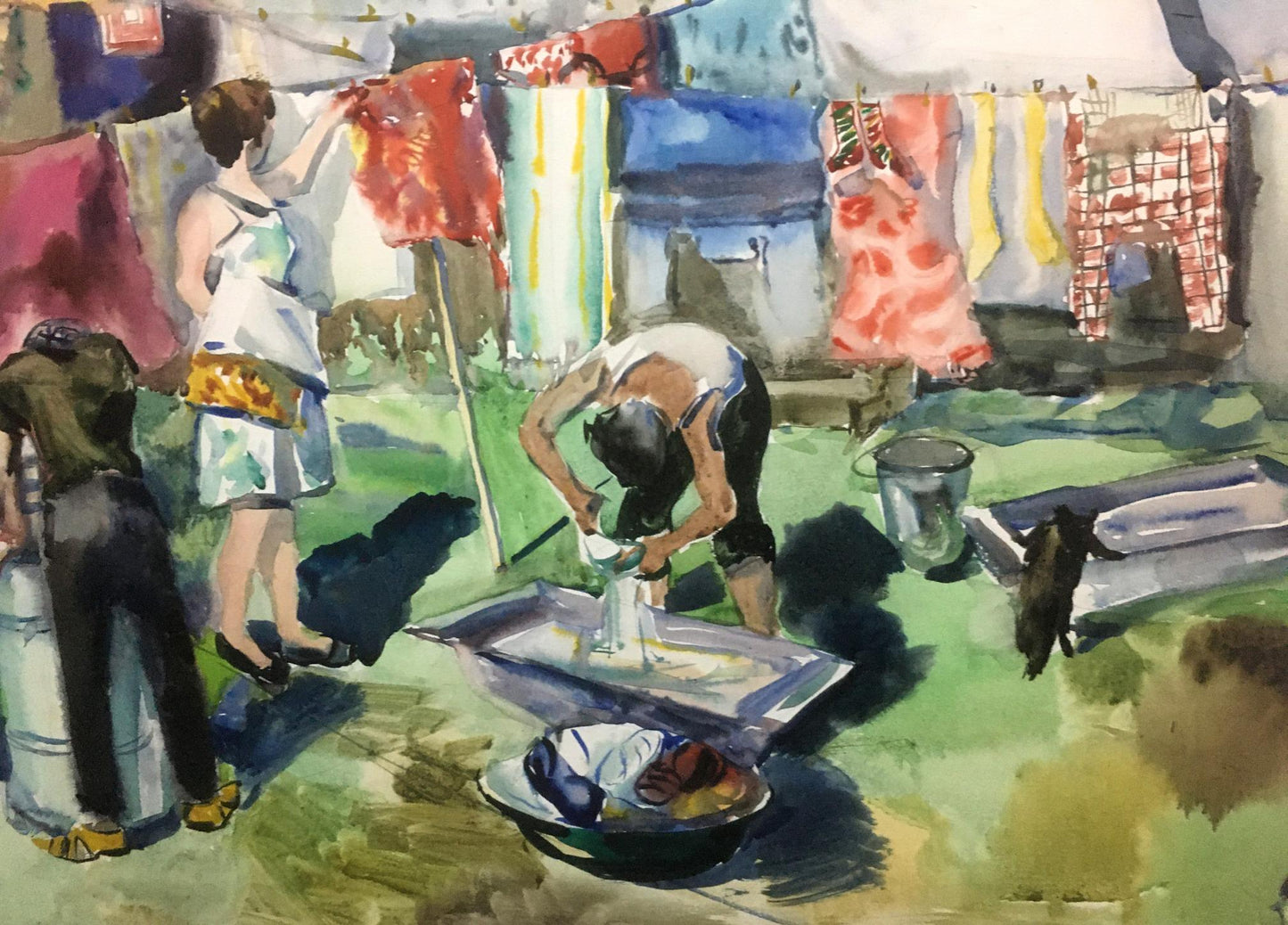 Watercolor painting Cleaning Palazhchenko Irina