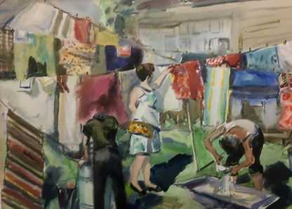 Watercolor painting Cleaning Palazhchenko Irina