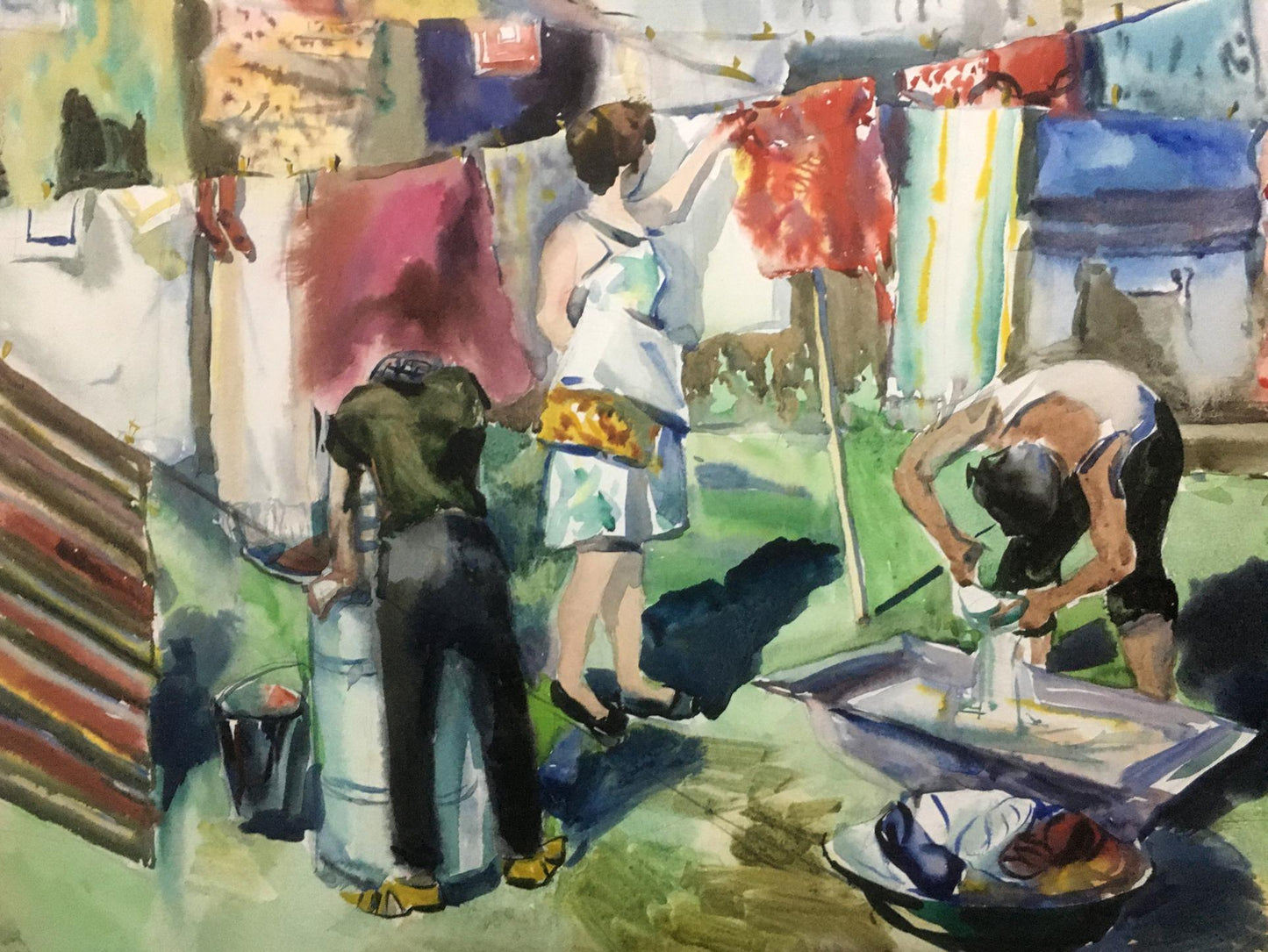 Watercolor painting Cleaning Palazhchenko Irina